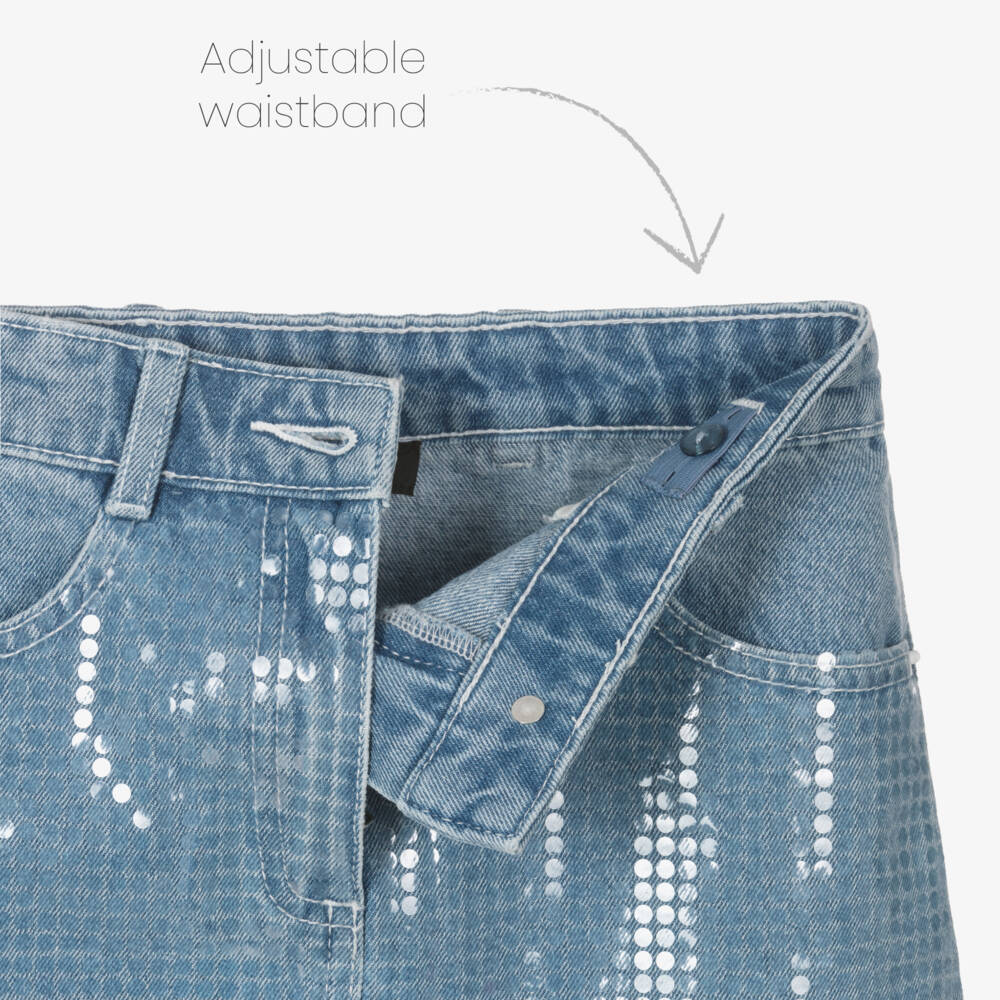 DKNY-Блестящая синяя джинсовая юбка для девочек | Childrensalon Outlet