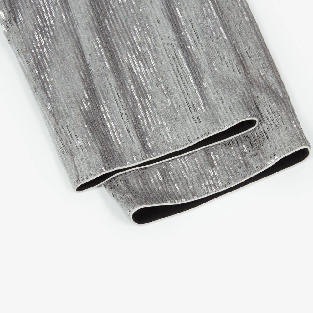 DKNY-بنطلون رمادي لامع بالترتر للبنات | Childrensalon Outlet