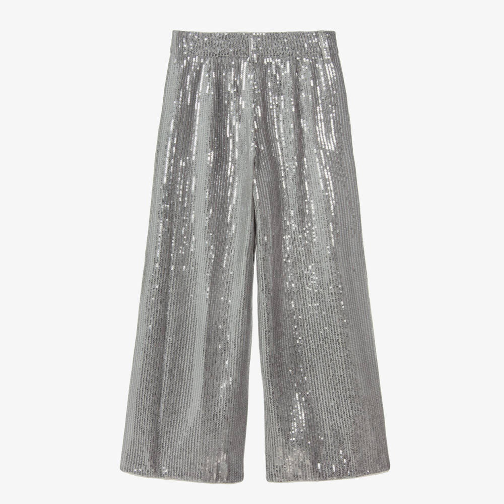 DKNY-بنطلون رمادي لامع بالترتر للبنات | Childrensalon Outlet