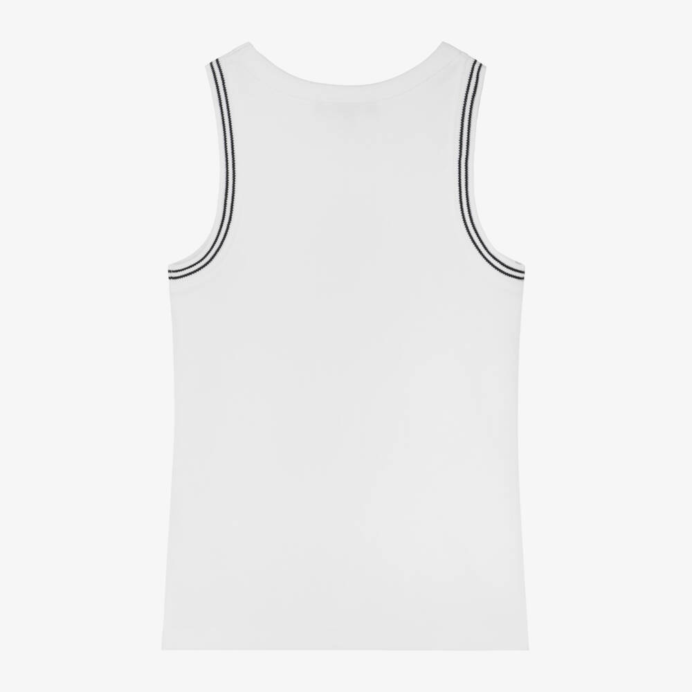 DKNY-Girls Stylish White Tank with Black Accents | Childrensalon Outlet