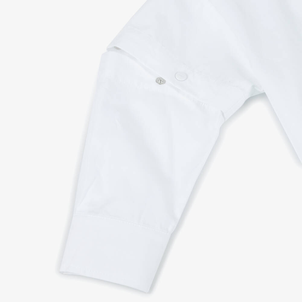 DKNY-بلوزة قطنية بيضاء متعددة الاستخدامات للبنات | Childrensalon Outlet