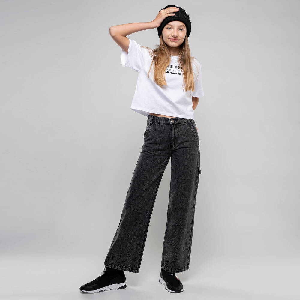 DKNY-Girls Washed Black Denim Jeans | Childrensalon Outlet