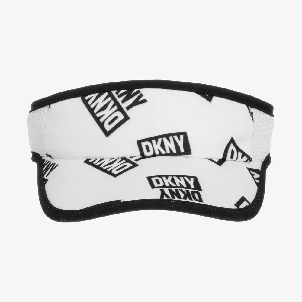DKNY-Girls White & Black Logo Visor | Childrensalon Outlet