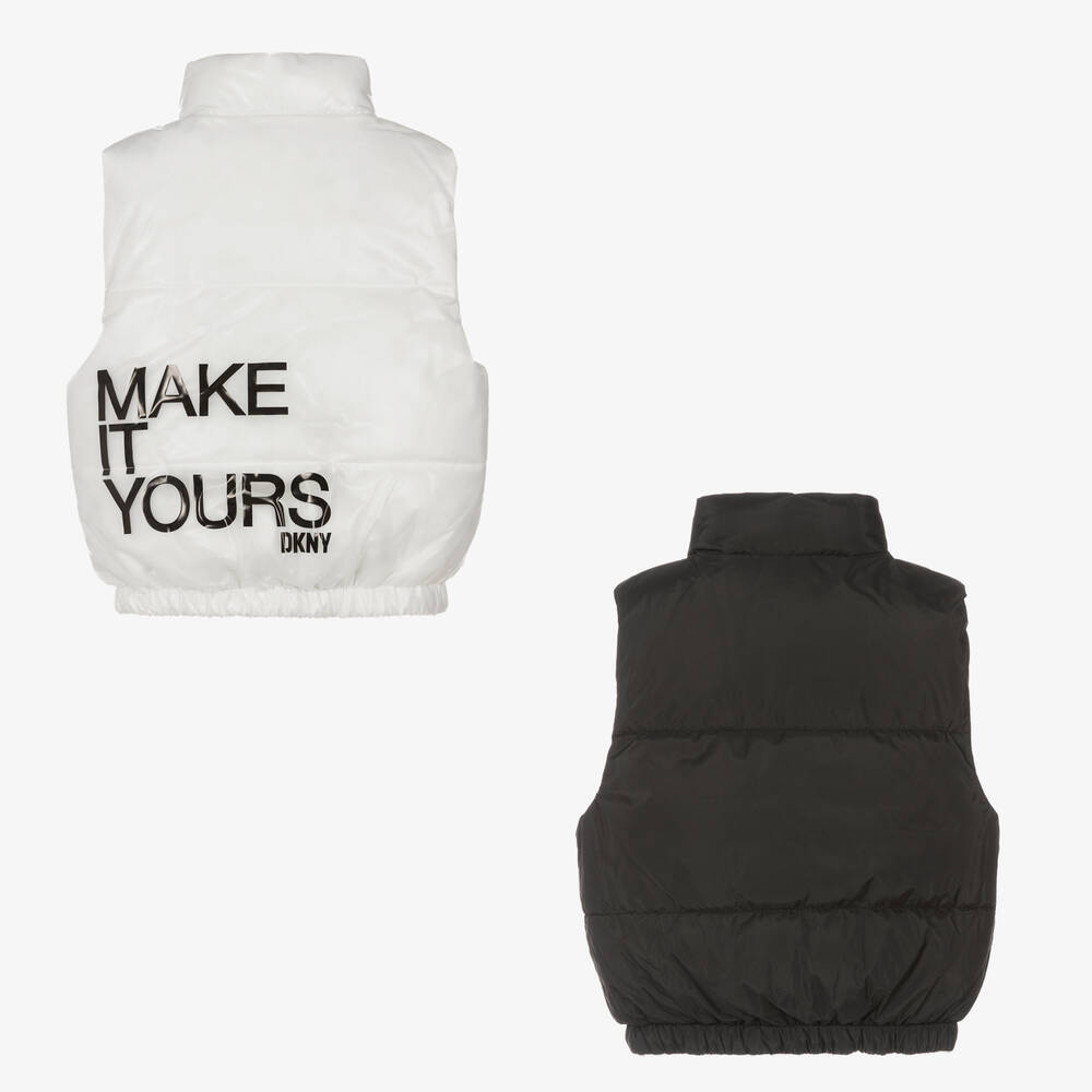 DKNY-Черно-белый двусторонний жилет | Childrensalon Outlet