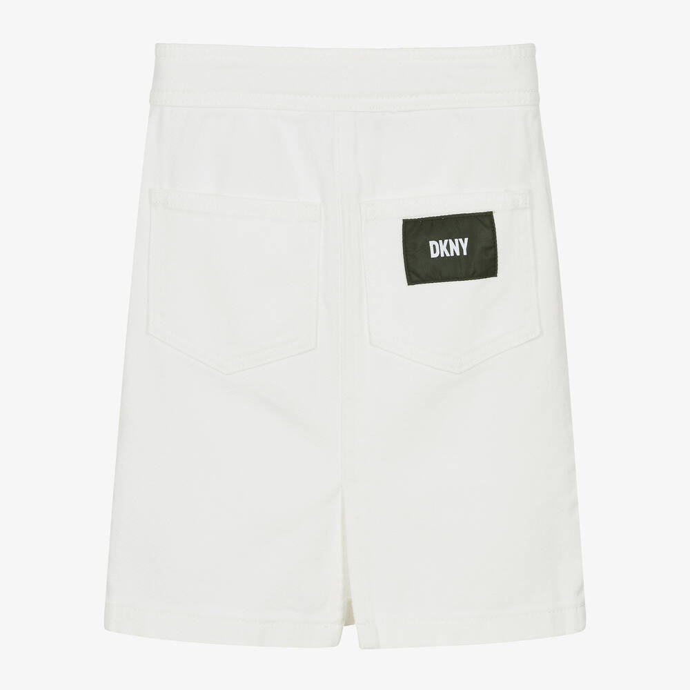 DKNY-Girls White Cotton Denim Skirt | Childrensalon Outlet