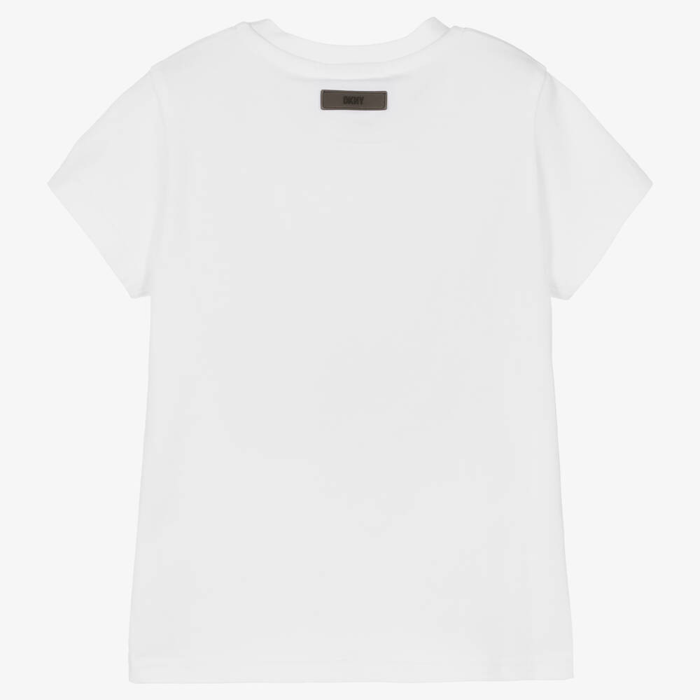 DKNY Weißes BaumwolljerseyTShirt Childrensalon Outlet