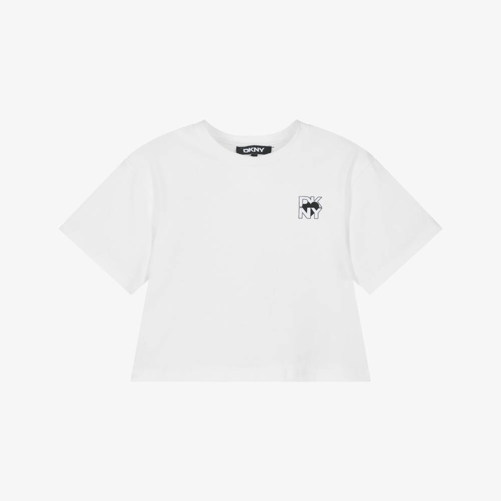 DKNY-Girls White Heart Logo Tee | Childrensalon Outlet
