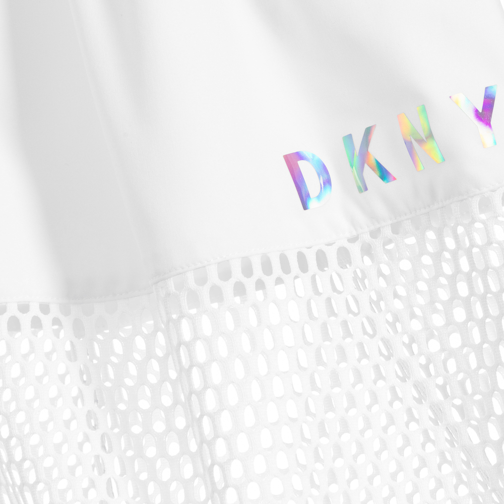 DKNY-Girls White Mesh Skirt | Childrensalon Outlet