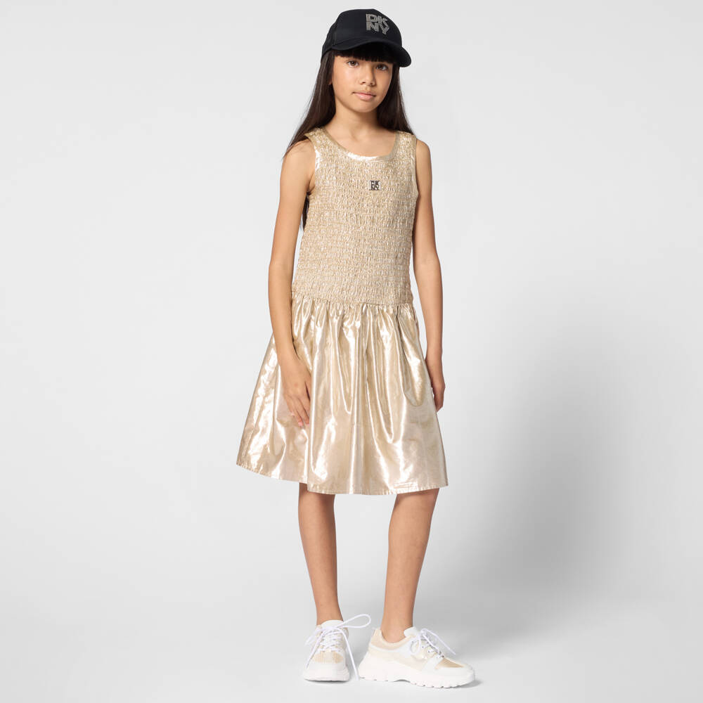 DKNY-Gold Dress | Childrensalon Outlet