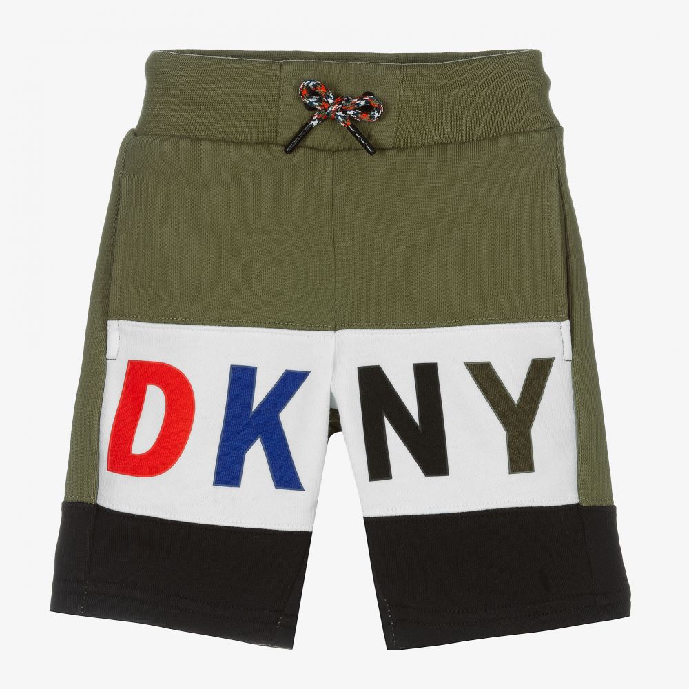 DKNY - Jersey-Shorts in Grün und Schwarz | Childrensalon