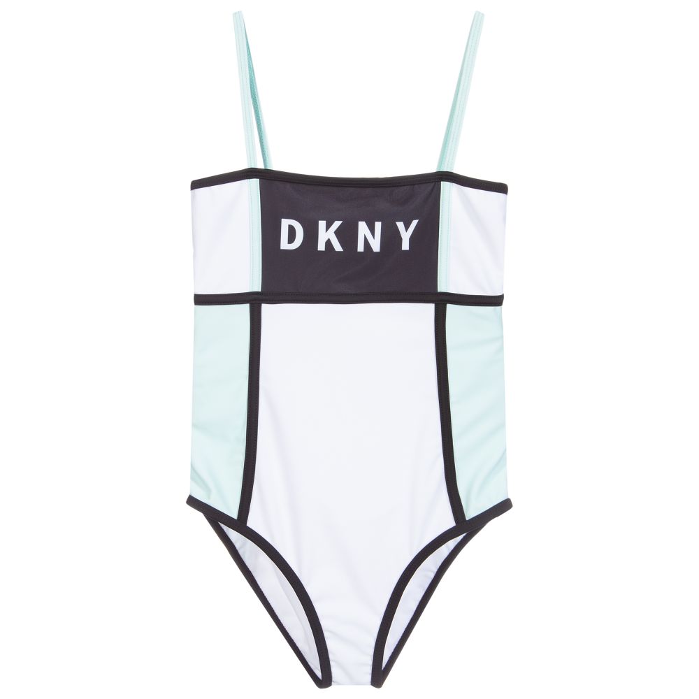 DKNY - Maillot de bain vert et blanc | Childrensalon