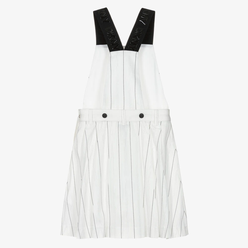 DKNY-Ivory Stripe Pinafore Dress | Childrensalon Outlet