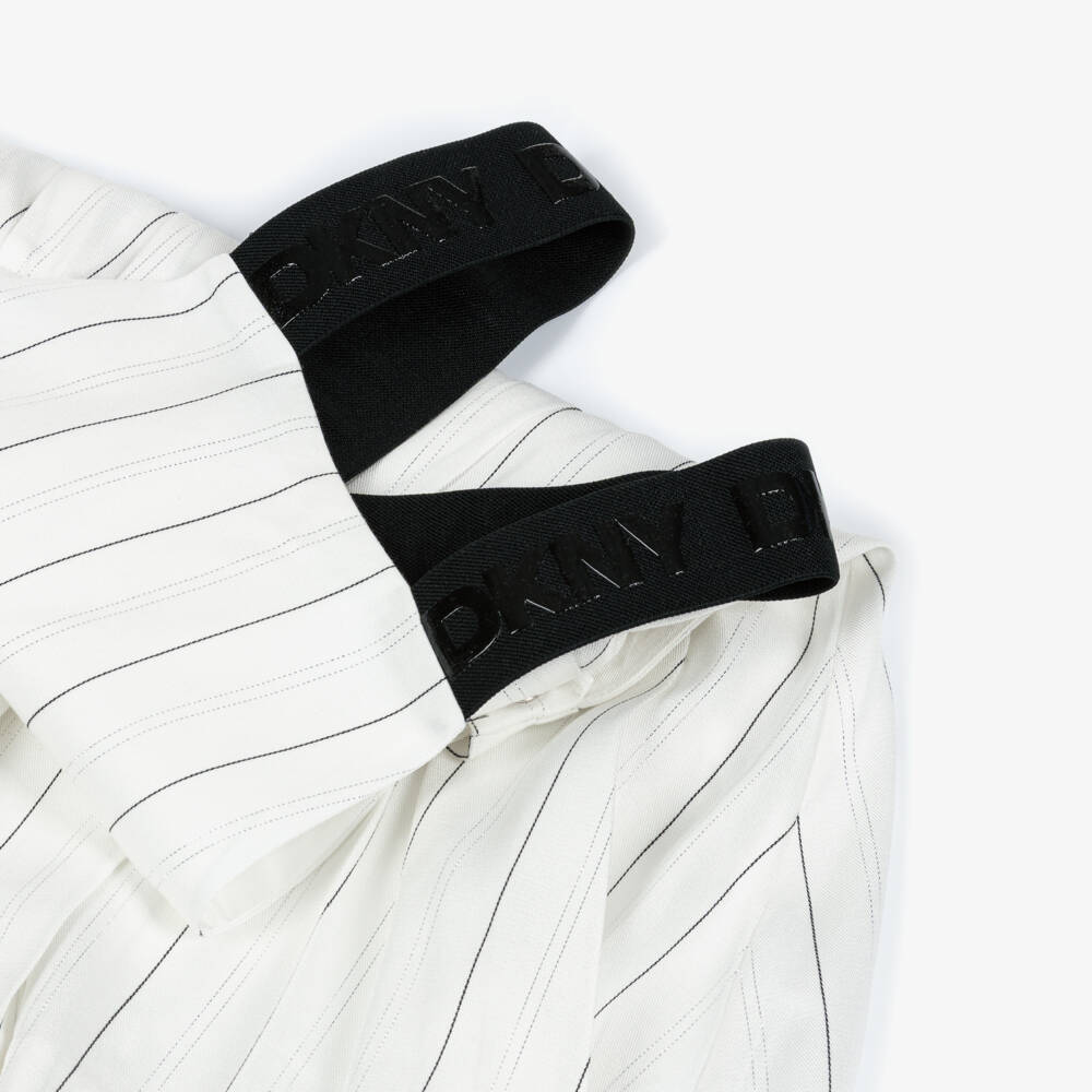 DKNY-Ivory Stripe Pinafore Dress | Childrensalon Outlet