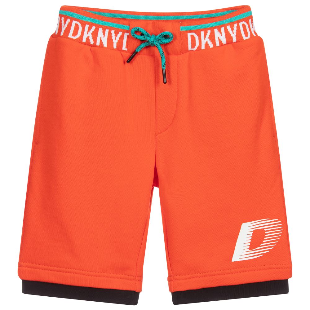 DKNY-Orange Cotton Jersey Shorts  | Childrensalon Outlet