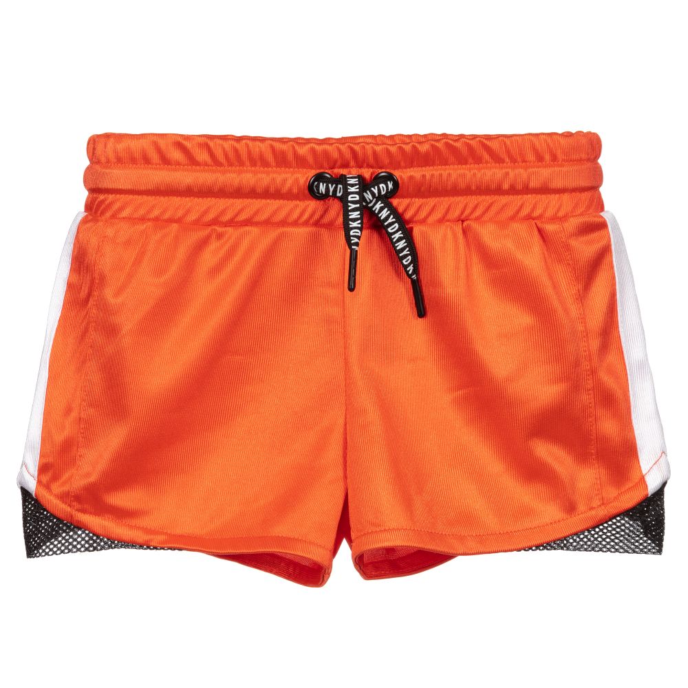 DKNY - Orange Jersey Logo Shorts | Childrensalon
