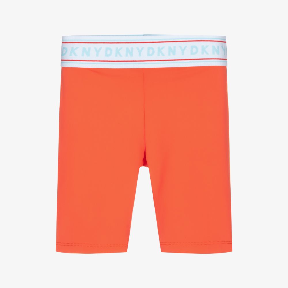 DKNY-Orange Logo Cycling Shorts | Childrensalon Outlet