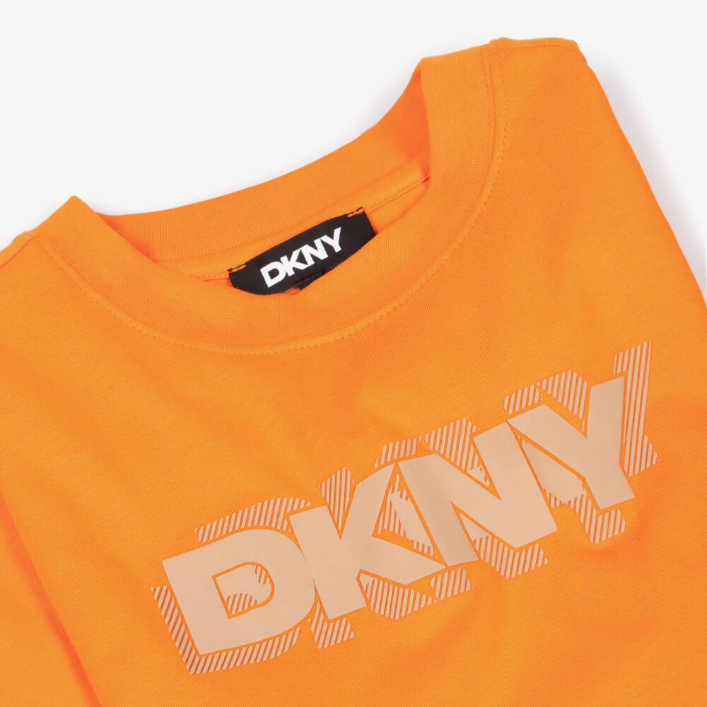 DKNY-Оранжевая футболка с логотипом для мальчиков | Childrensalon Outlet