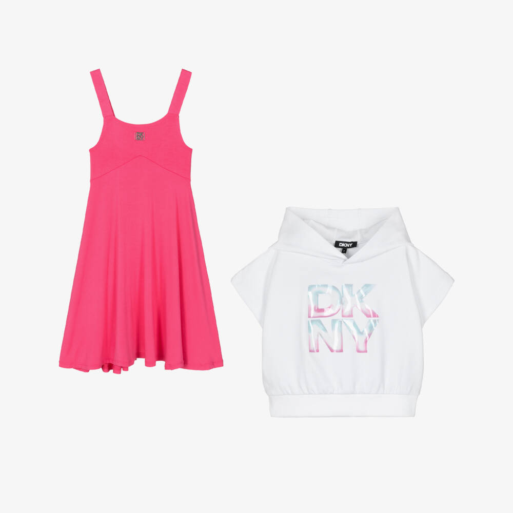 DKNY-Pink 2 In 1 Sweater Dress | Childrensalon Outlet