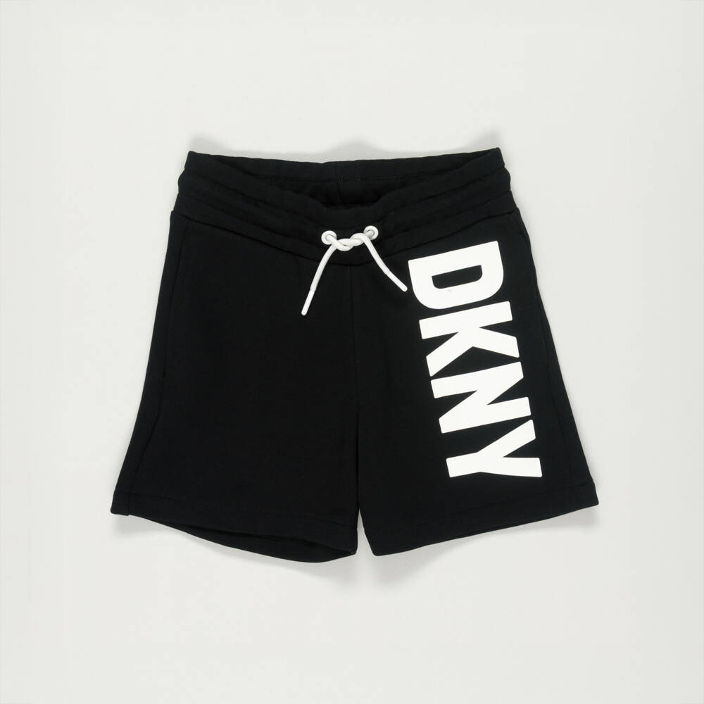 DKNY-Preloved Girls Black Cotton Logo Shorts (8years) | Childrensalon Outlet