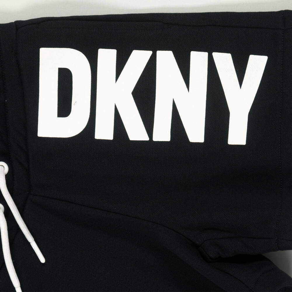 DKNY-Preloved Girls Black Cotton Logo Shorts (8years) | Childrensalon Outlet