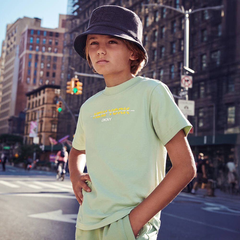 DKNY-Sage Green Ss Tee | Childrensalon Outlet