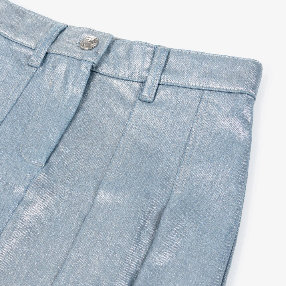 DKNY-Silver Pleated Mini Skirt | Childrensalon Outlet