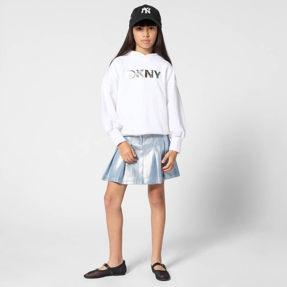 DKNY-Silver Pleated Mini Skirt | Childrensalon Outlet