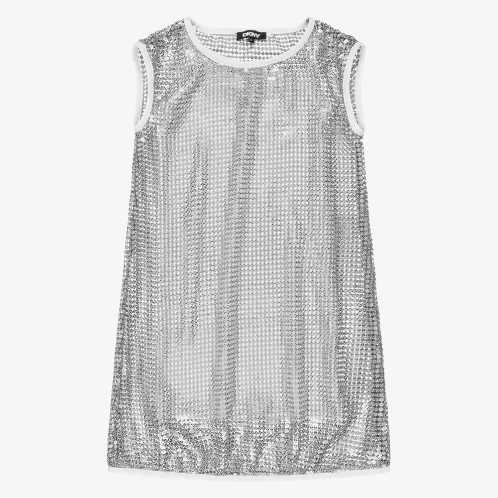 DKNY-Silver Sequin 2 In 1 Dress | Childrensalon Outlet