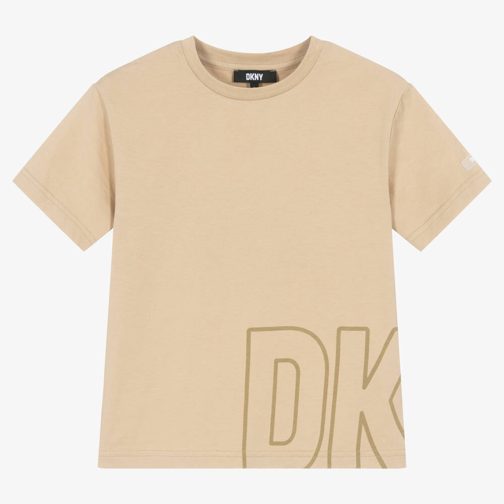 DKNY - تيشيرت تينز قطن لون بيج | Childrensalon