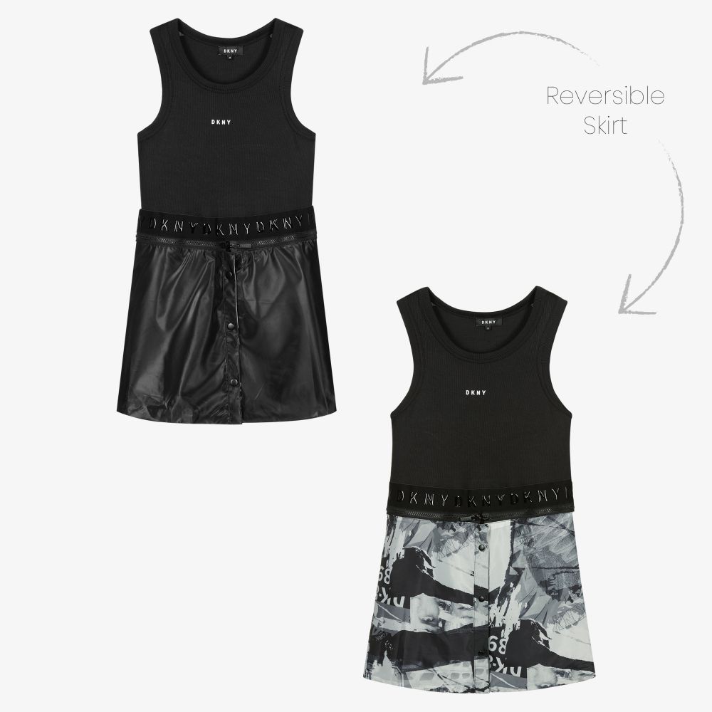 DKNY-Teen Black 3-In-1 Vest Dress | Childrensalon Outlet
