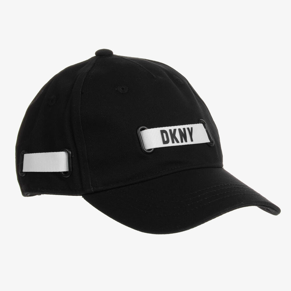 DKNY - Teen Black Canvas Logo Cap | Childrensalon