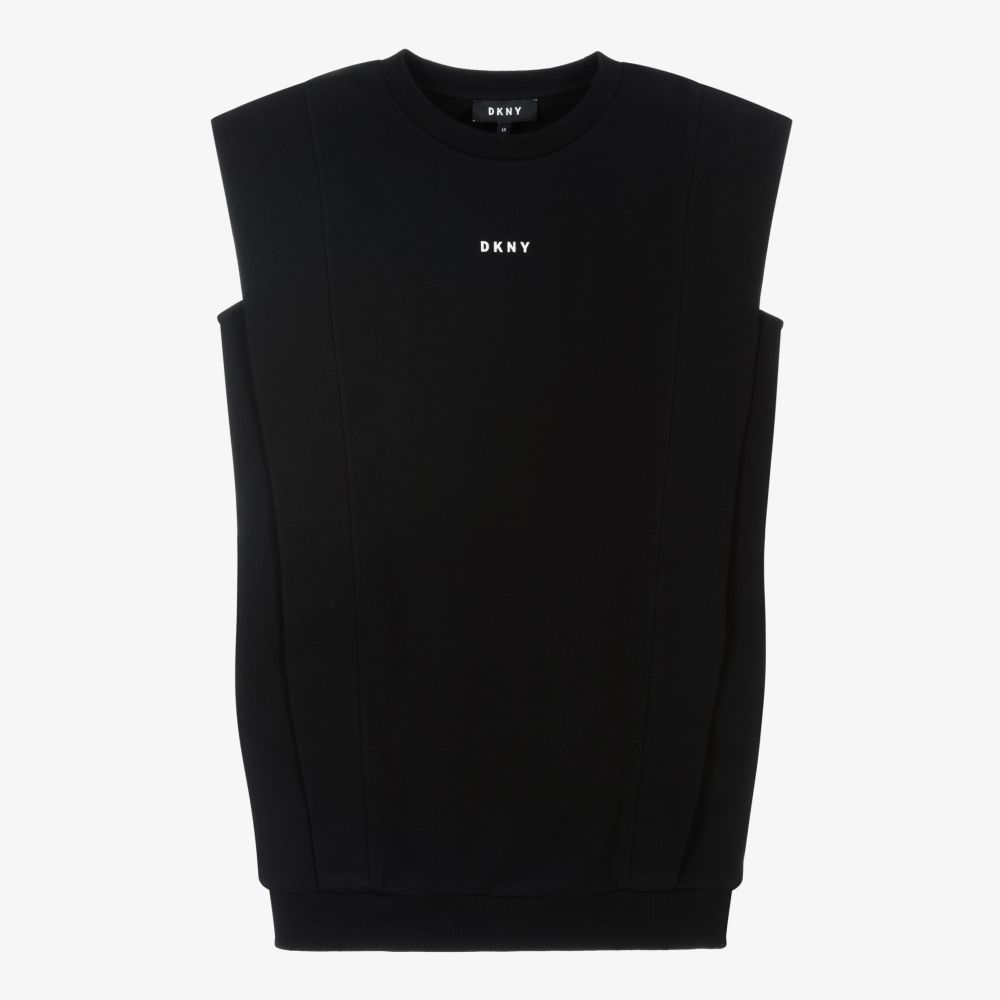 DKNY - فستان تينز قطن جيرسي لون أسود | Childrensalon