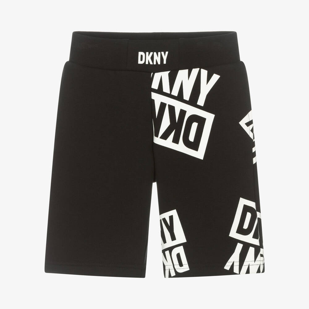 DKNY - Short noir en coton ado | Childrensalon