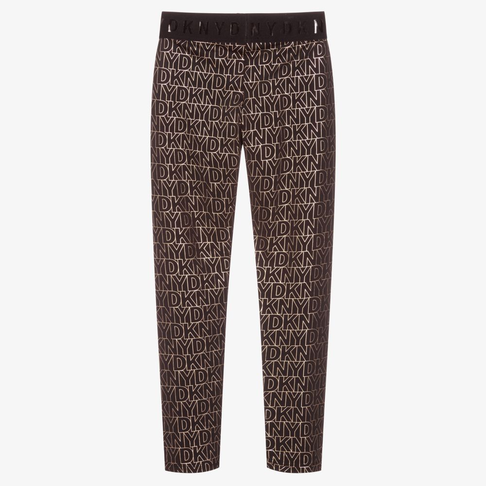 DKNY-Teen Black & Gold Leggings | Childrensalon Outlet