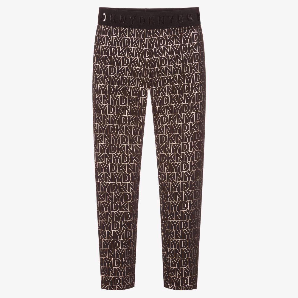 DKNY-Teen Black & Gold Leggings | Childrensalon Outlet