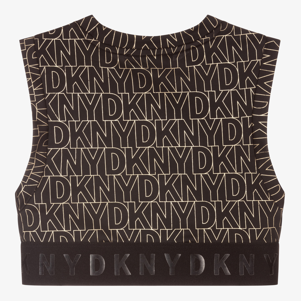 DKNY Teen Black Gold Sports Top