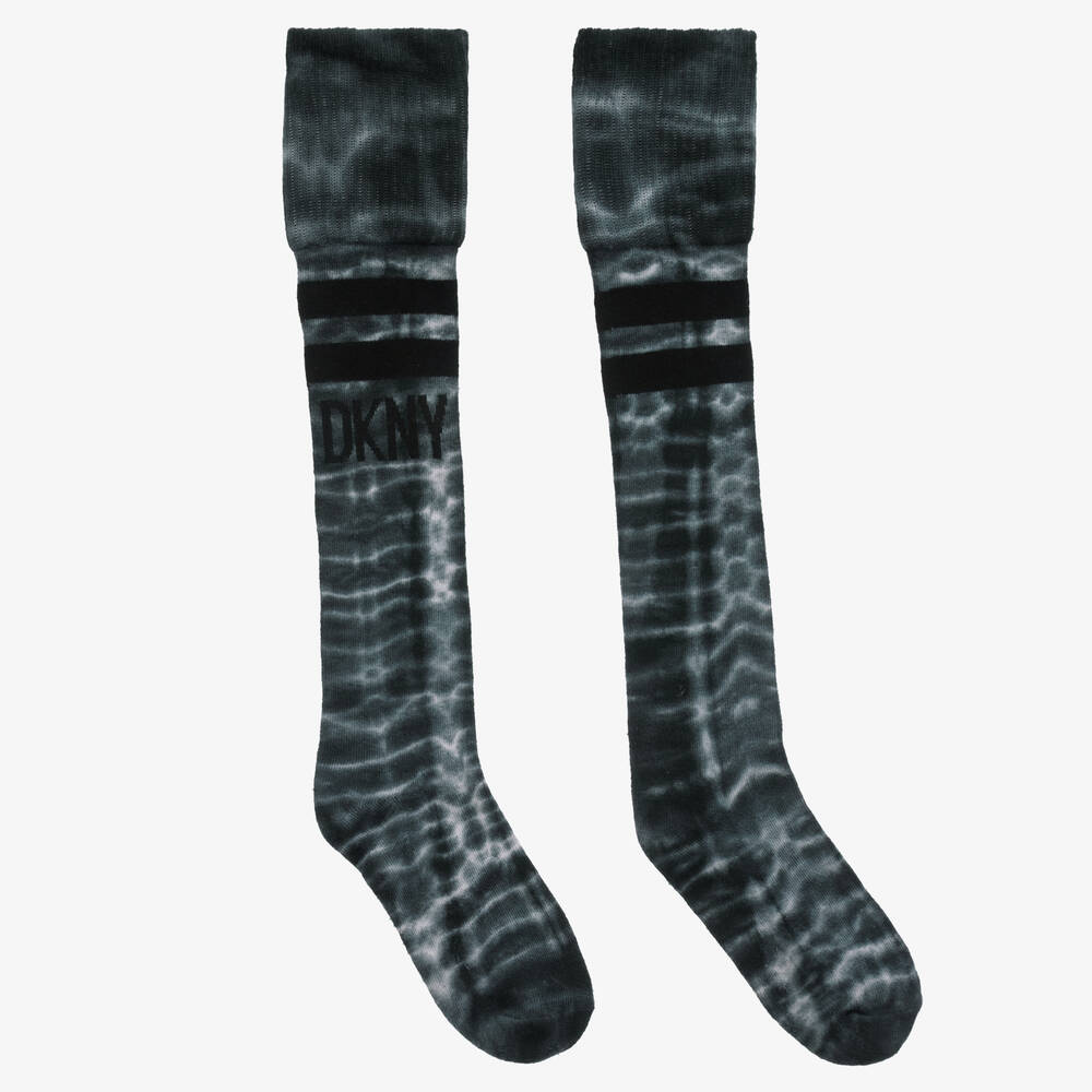 DKNY - جوارب مزيج قطن محبوك لون أسود ورمادي تينز  | Childrensalon