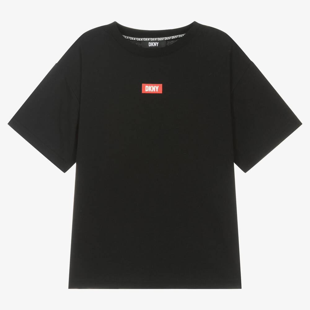 DKNY - Teen Black Logo Cotton T-Shirt | Childrensalon