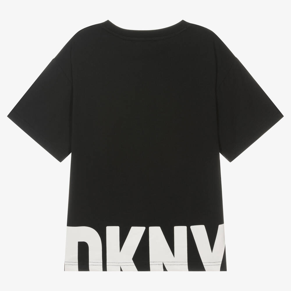 DKNY-Teen Black Logo Cotton T-Shirt | Childrensalon Outlet