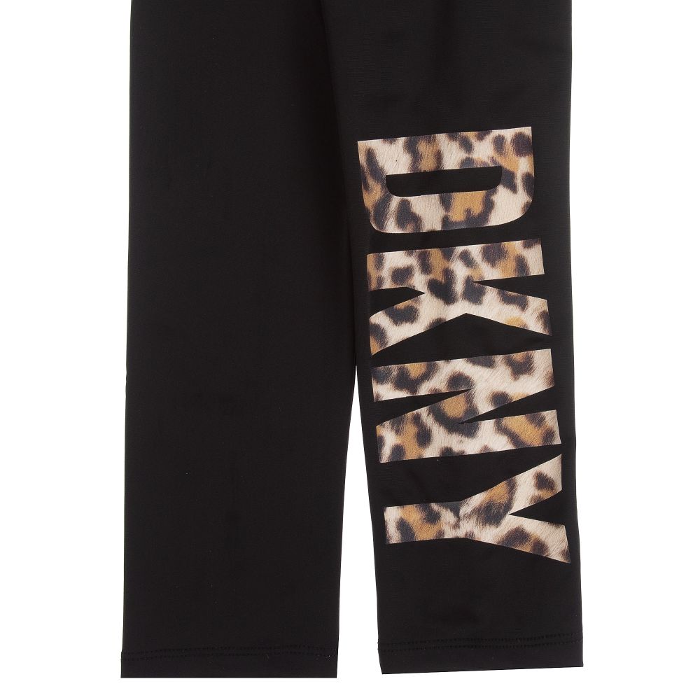 DKNY-Teen Black Logo Leggings  | Childrensalon Outlet