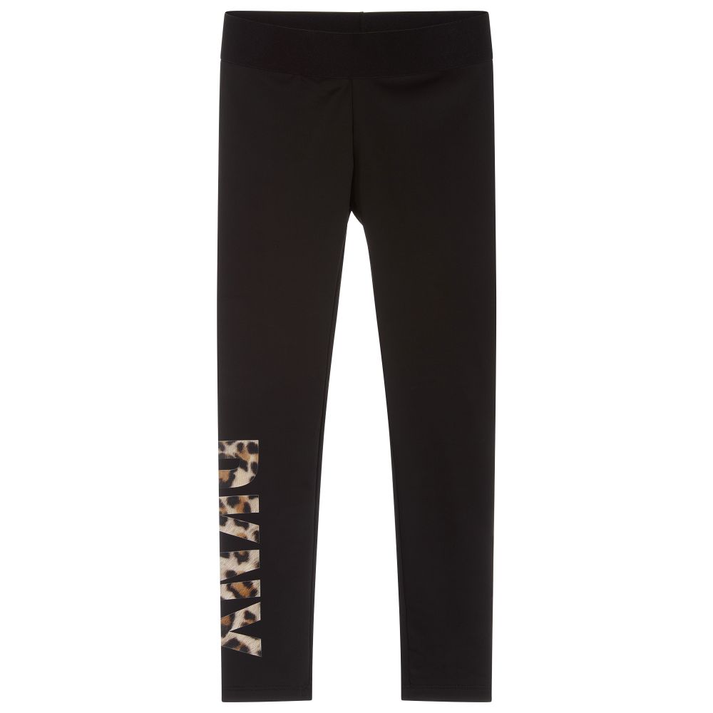 DKNY - Teen Black Logo Leggings  | Childrensalon