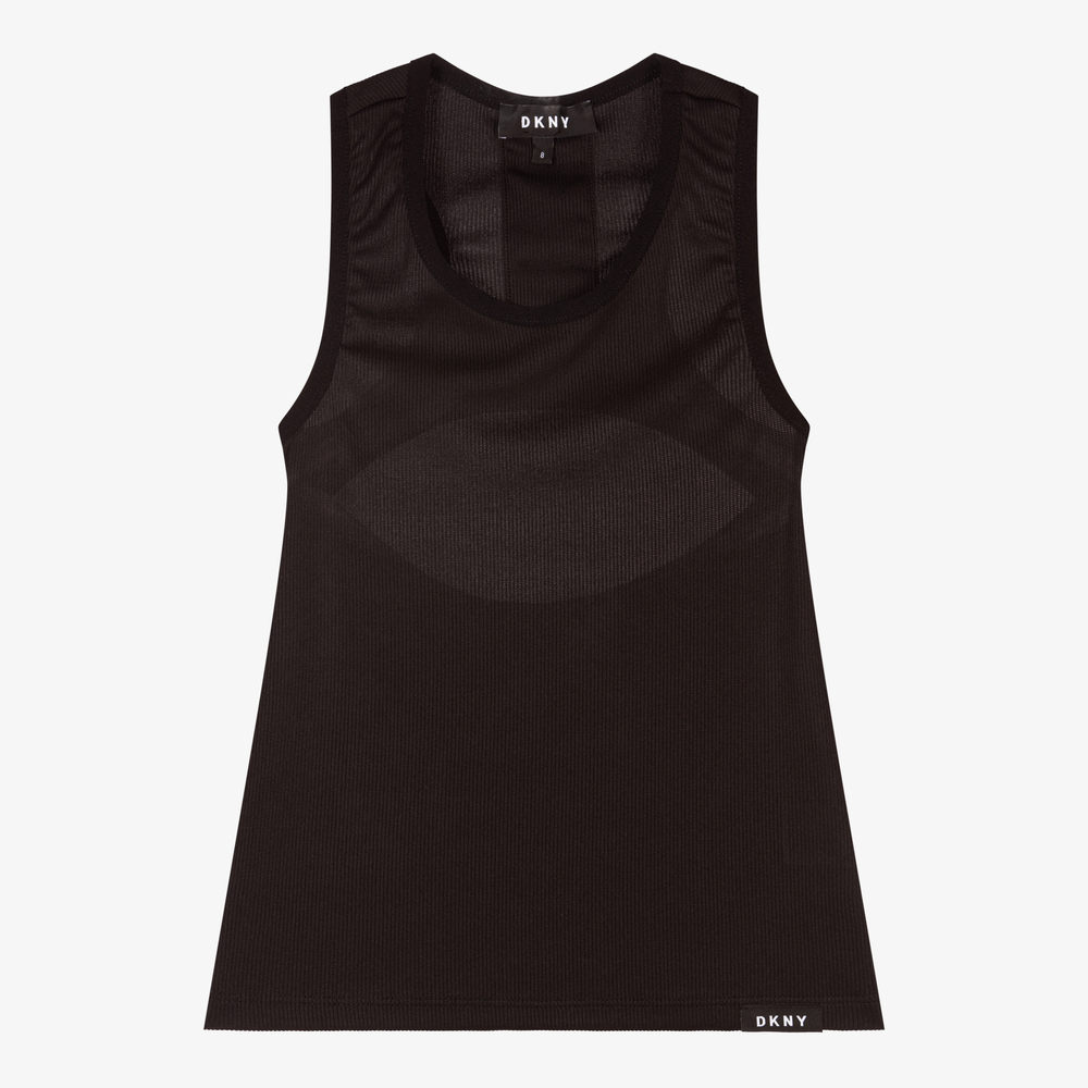 DKNY-Teen Black Racer Back Vest Top | Childrensalon Outlet