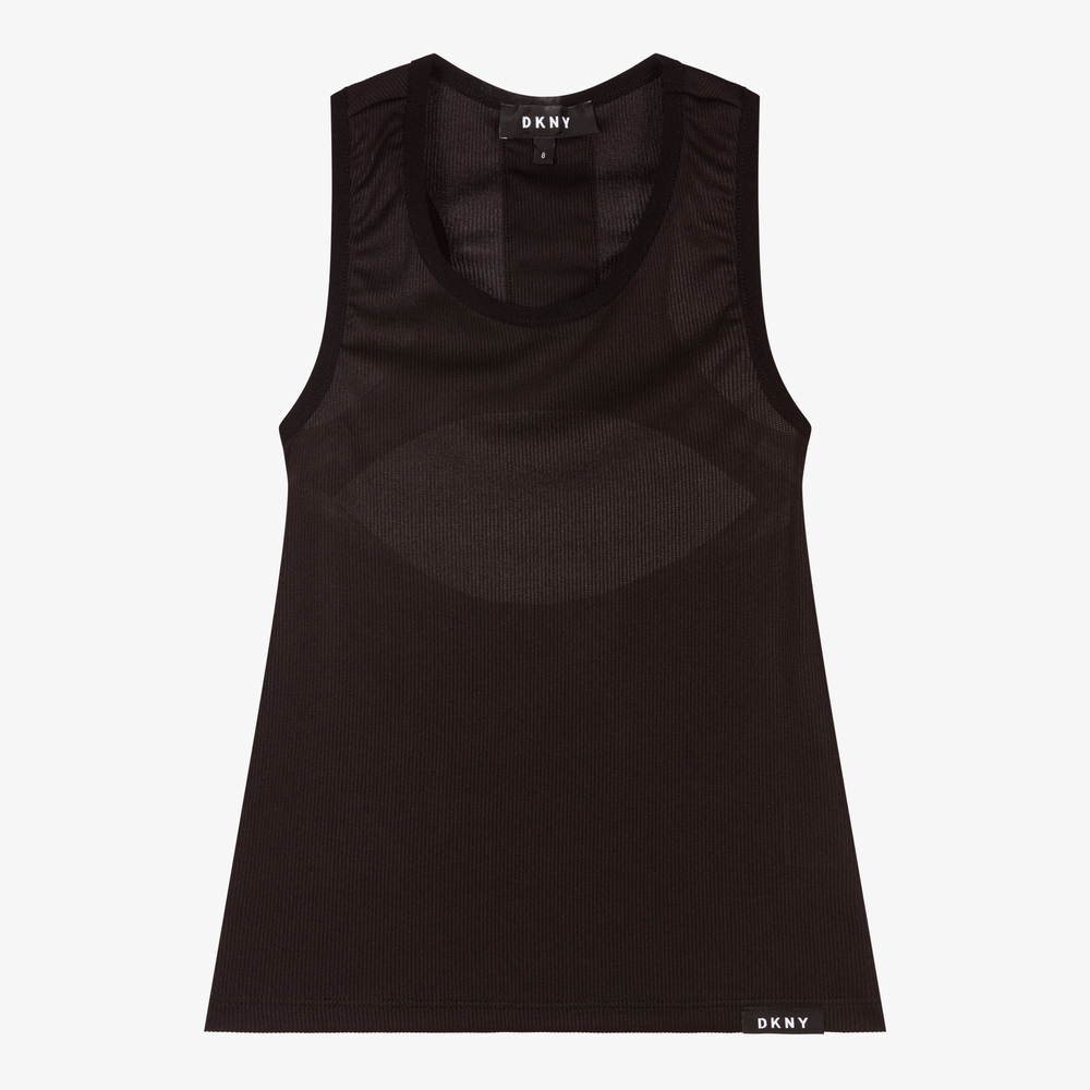 DKNY - Teen Black Racer Back Vest Top | Childrensalon