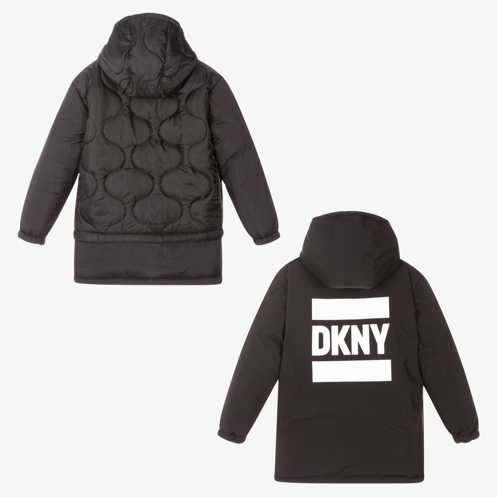 DKNY Teen Black Reversible Coat Childrensalon Outlet