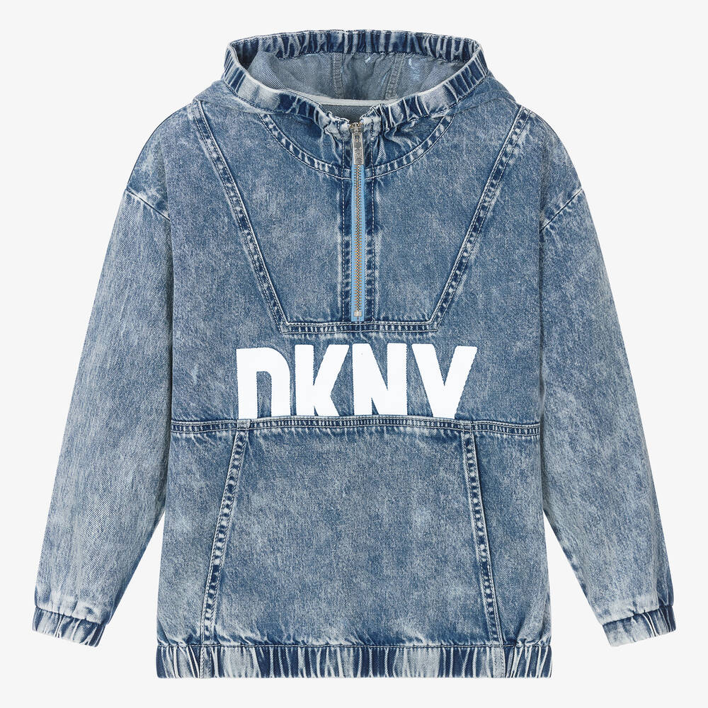 DKNY-Teen Blue Denim Hoodie | Childrensalon Outlet