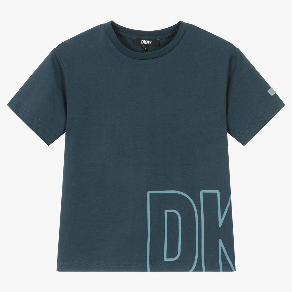 DKNY - تيشيرت تينز قطن لون أزرق  | Childrensalon