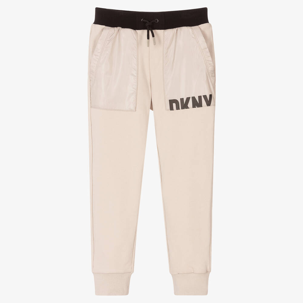 DKNY-جوغرز تينز ولادي قطن جيرسي لون بيج | Childrensalon Outlet