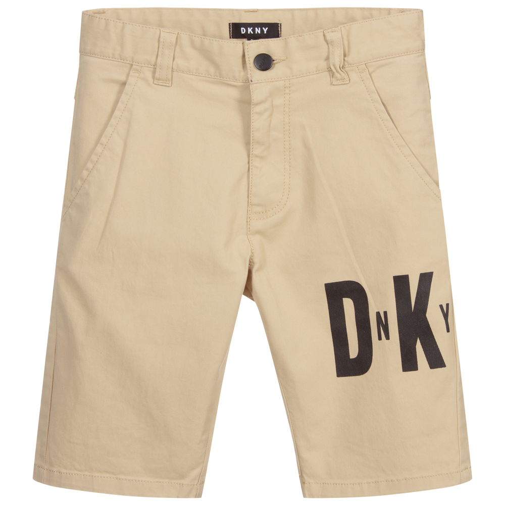 DKNY Teen Boys Beige Logo Shorts Childrensalon Outlet