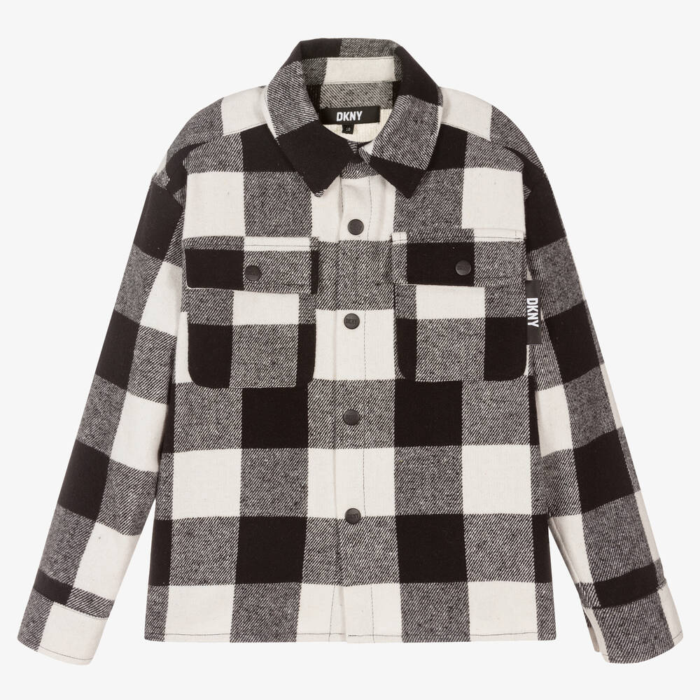 DKNY - Veste noire carreaux ado garçon | Childrensalon