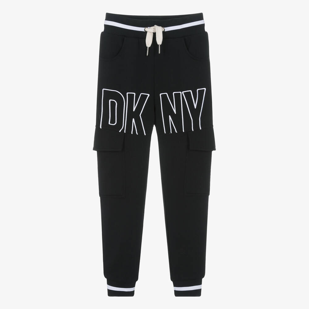 DKNY Teen Boys Black Cotton Joggers Childrensalon Outlet